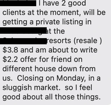 Client text: $3.8M listing and $2.2M offer