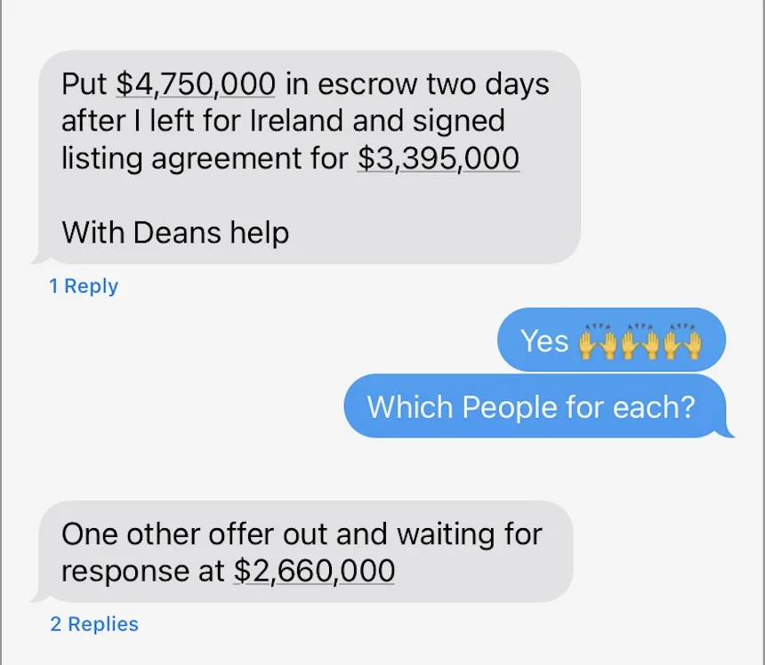 Agent text, Steve on success