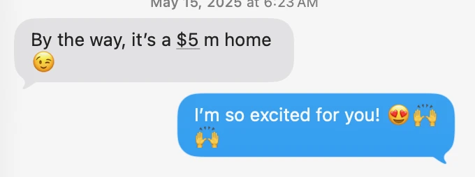 Agent text: the listing is a $5 million home