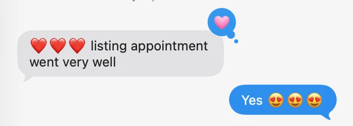 Agent text: the listing appointment went very well